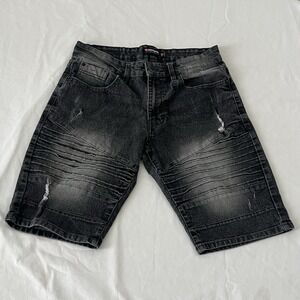 Southpole Denim Shorts Distressed Moto Slim Fit Gray Jeans Size 29